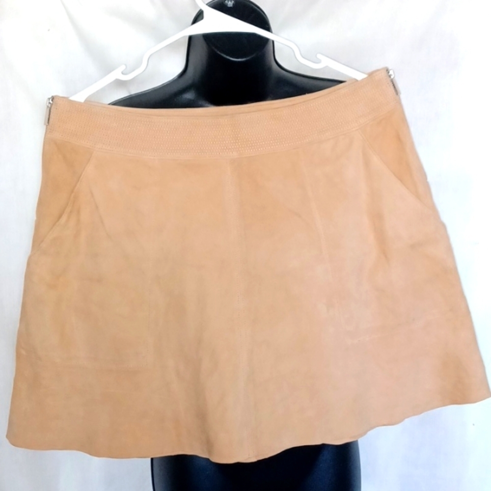 Joie 8 Tan Suede Boho Goat Leather Skirt 'Nectar' EUC